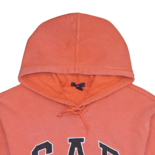 GAP Women’s Orange Pullover Hoodie L Logo Graphic Casual Fleece - Image 7