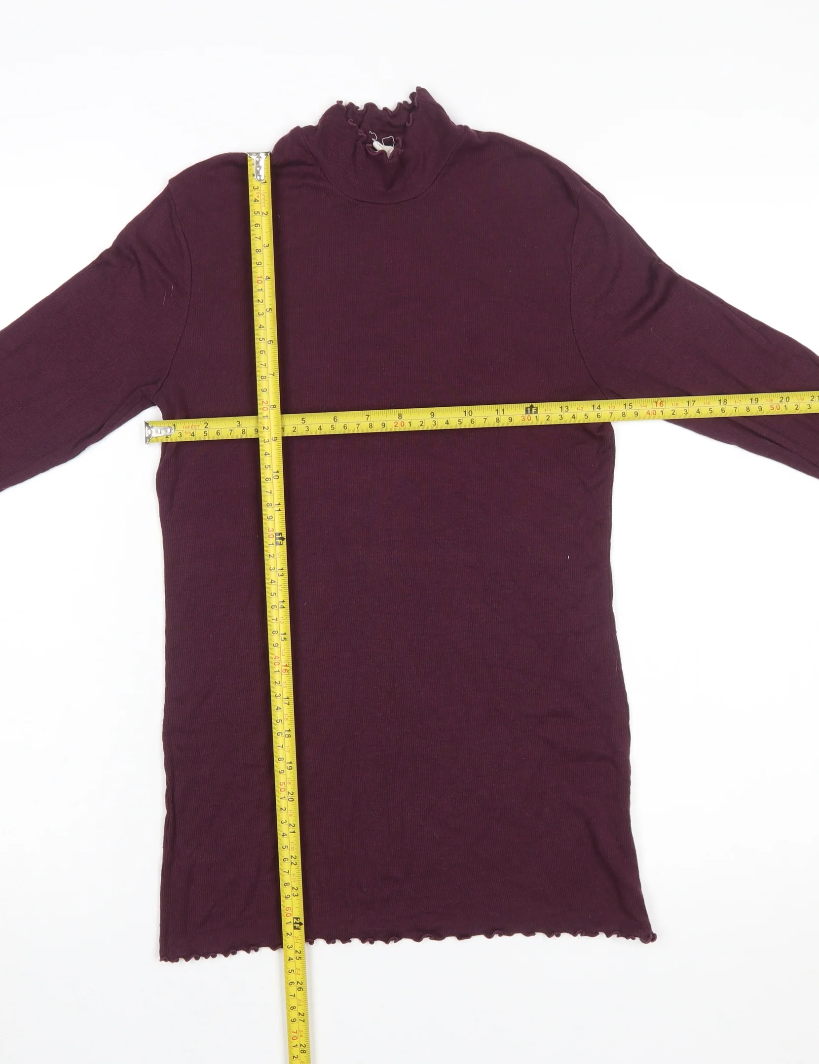 GAP Women’s Purple Mock Neck Long Sleeve Cotton Top Size S - Image 2