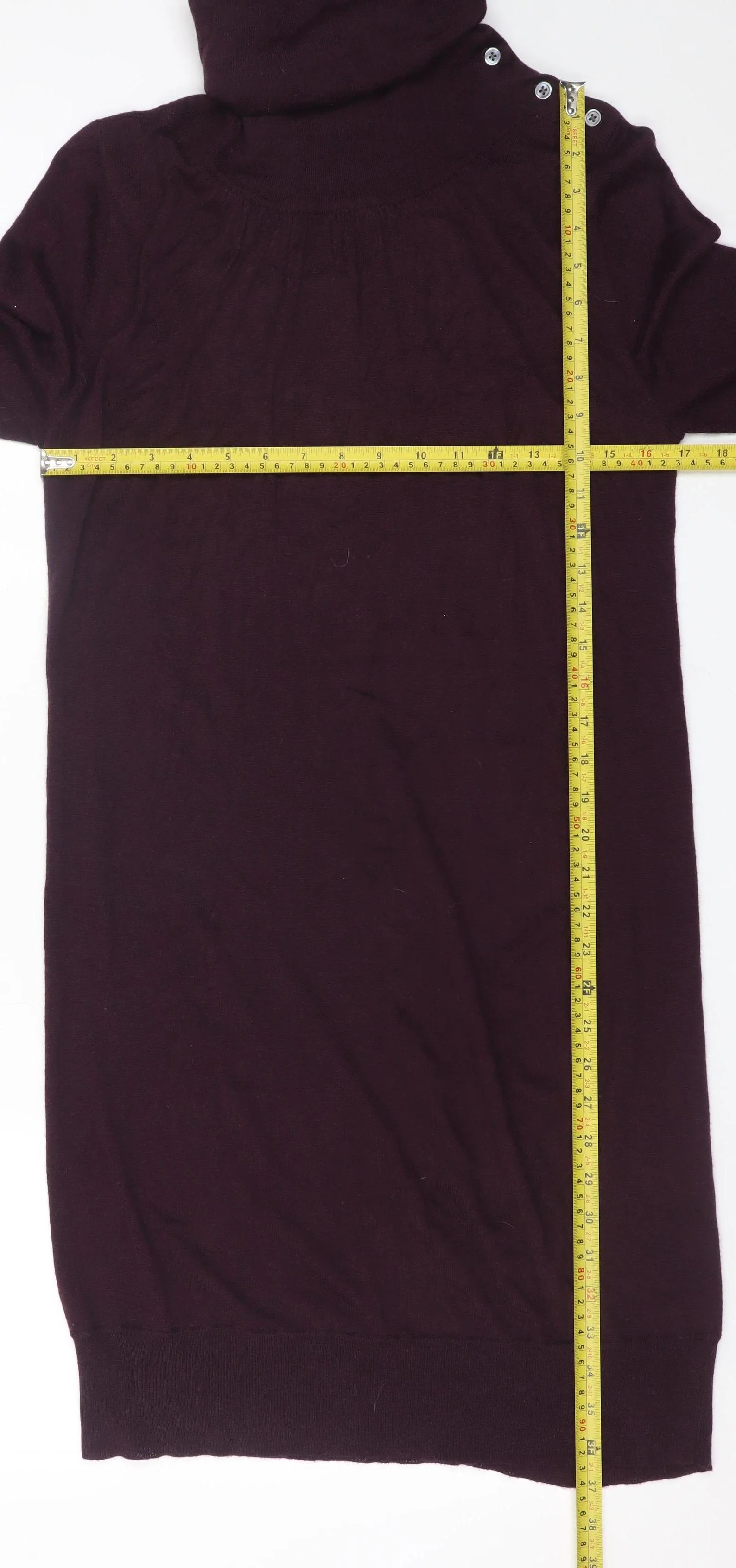 GAP Women’s Purple Wool Blend Roll Neck Long Sleeve Jumper Dress Size S - Image 2