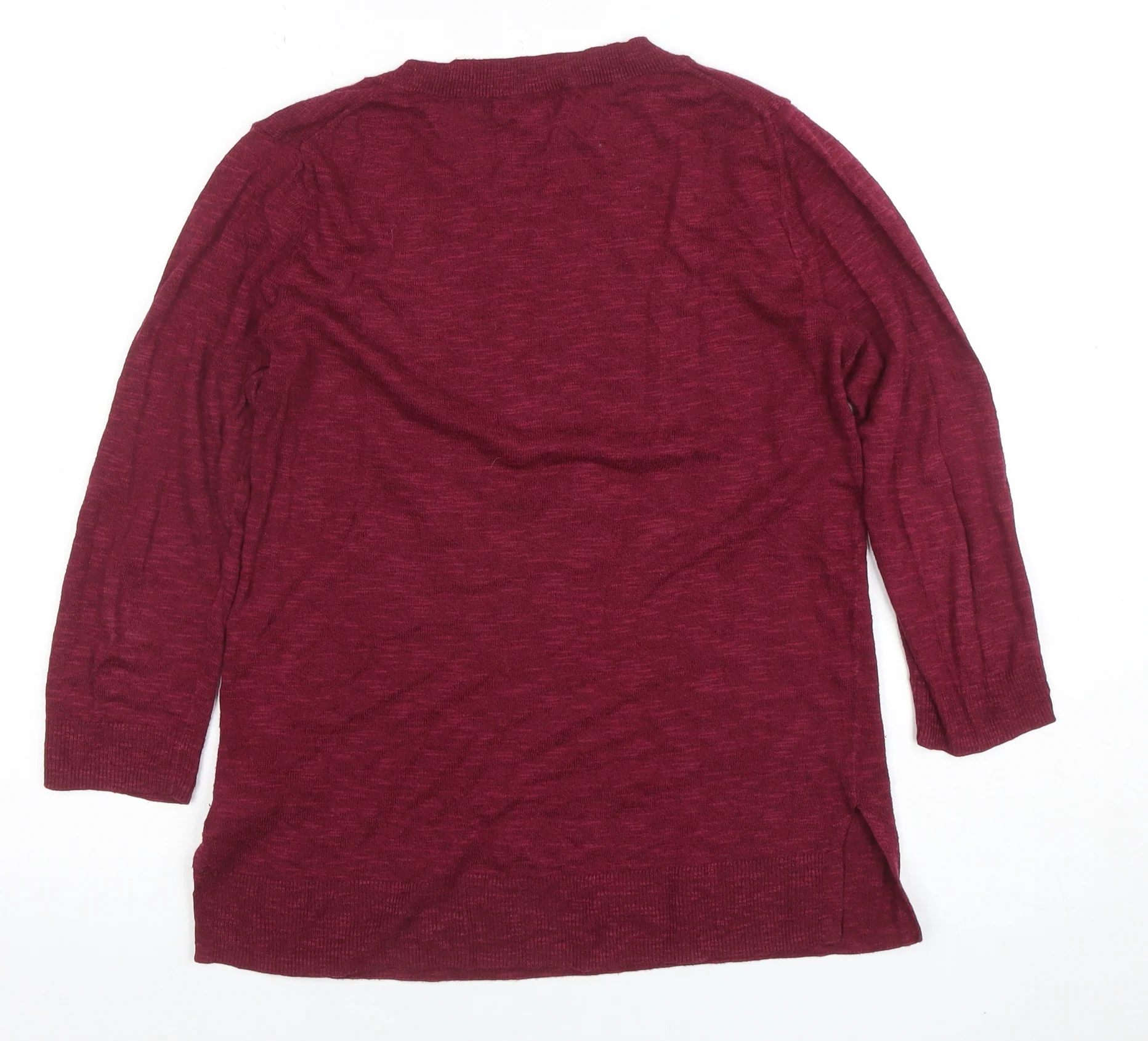 GAP Women’s Red Cotton Blend 3/4 Sleeve Knit Top XS - Image 3