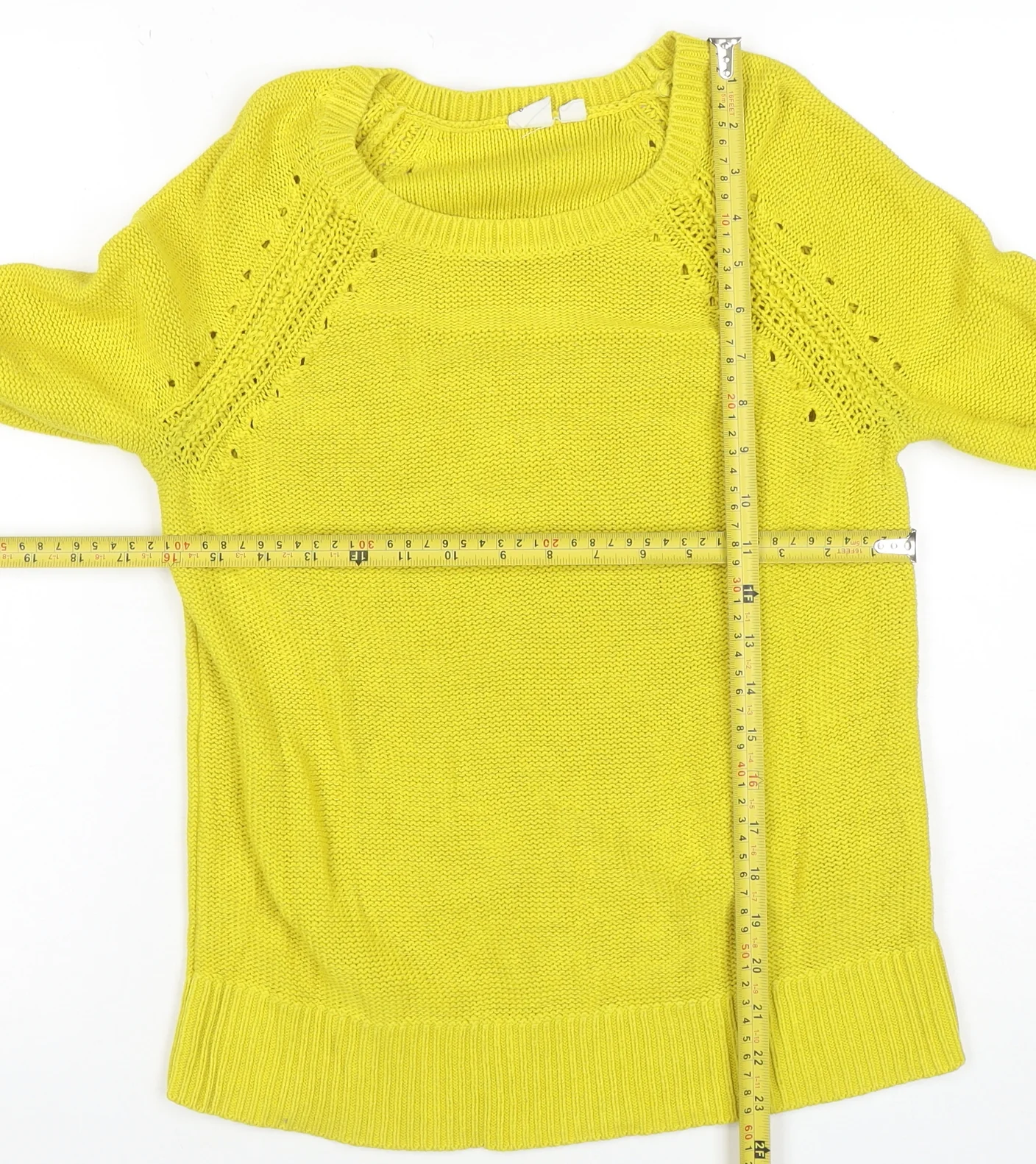GAP Women’s Yellow Cotton Crew Neck Knit Jumper Size S - Image 2
