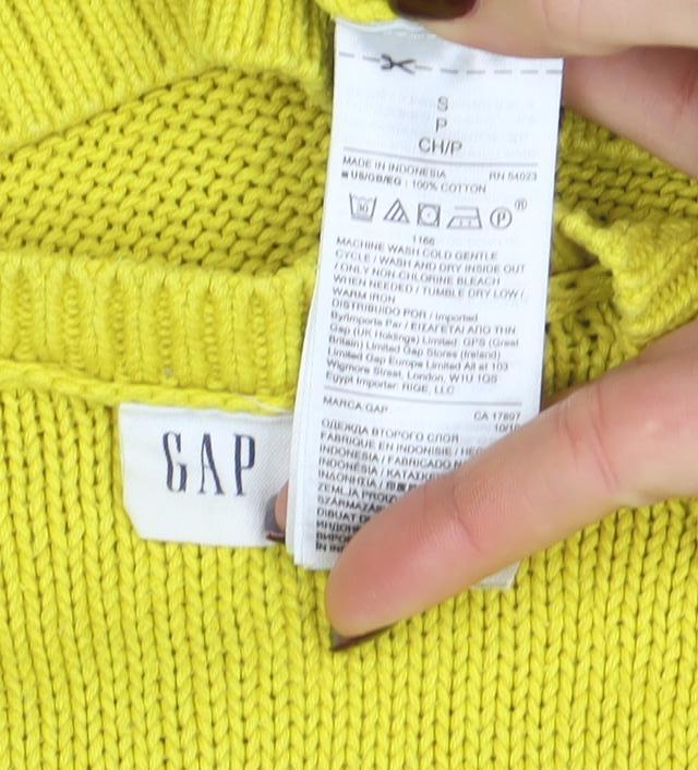 GAP Women’s Yellow Cotton Crew Neck Knit Jumper Size S - Image 4