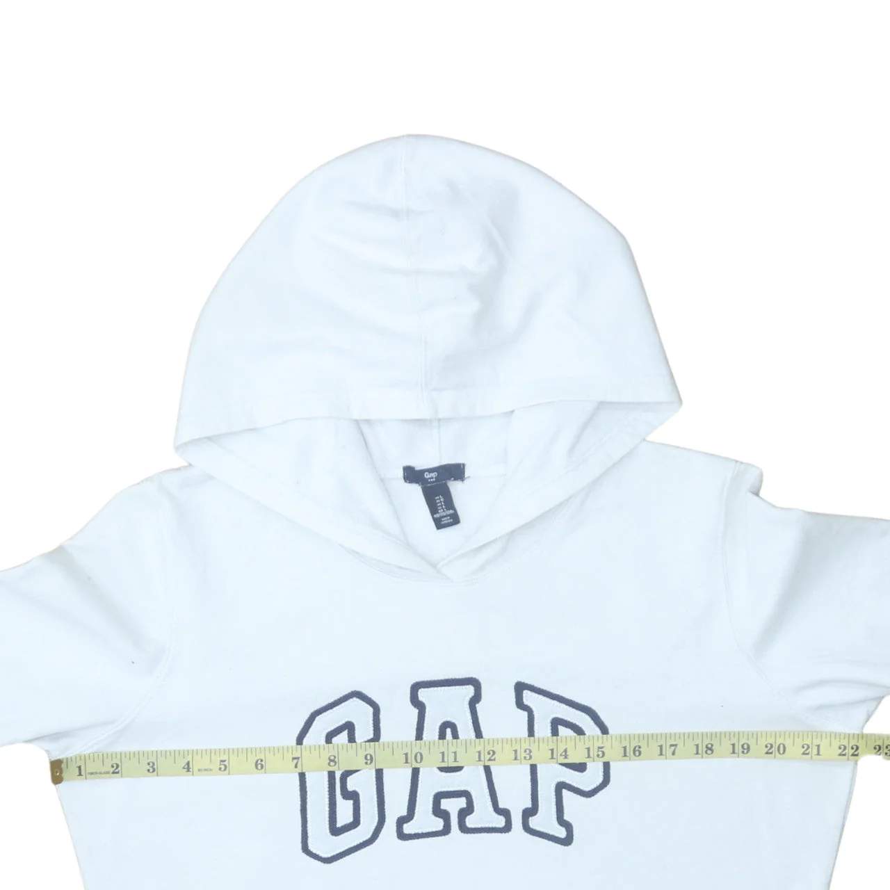 GAP Women White Pullover Hoodie L Logo Embroidered Classic Fit - Image 2