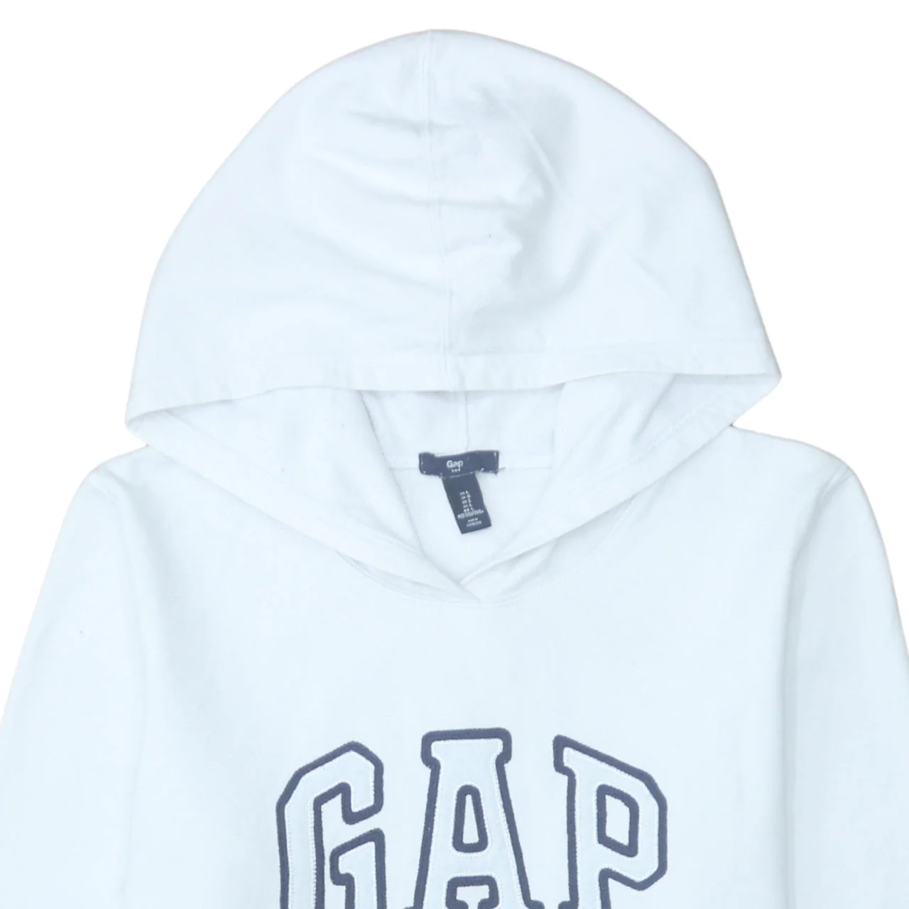 GAP Women White Pullover Hoodie L Logo Embroidered Classic Fit - Image 8