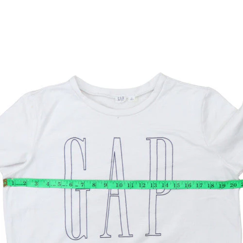 GAP Women White Small Pullover Sweatshirt Crew Neck Logo - Image 2