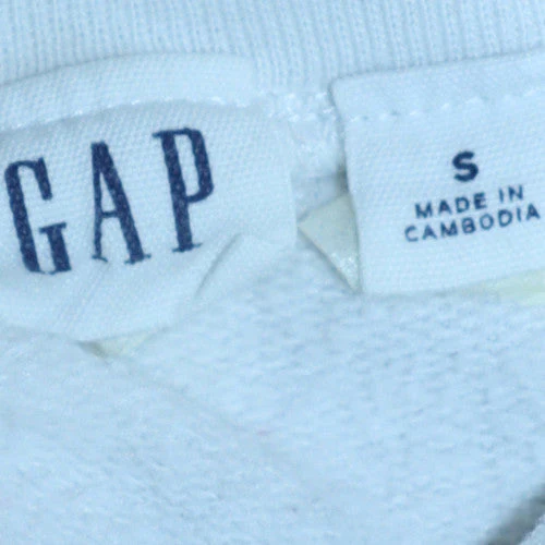 GAP Women White Small Pullover Sweatshirt Crew Neck Logo - Image 5