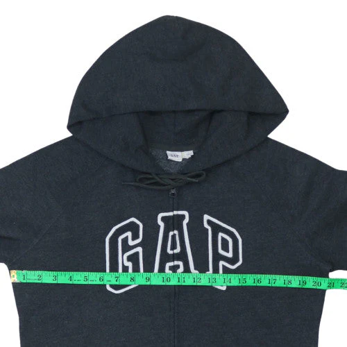 GAP Women's Black Full Zip Hoodie L Cotton Blend Casual - Image 3