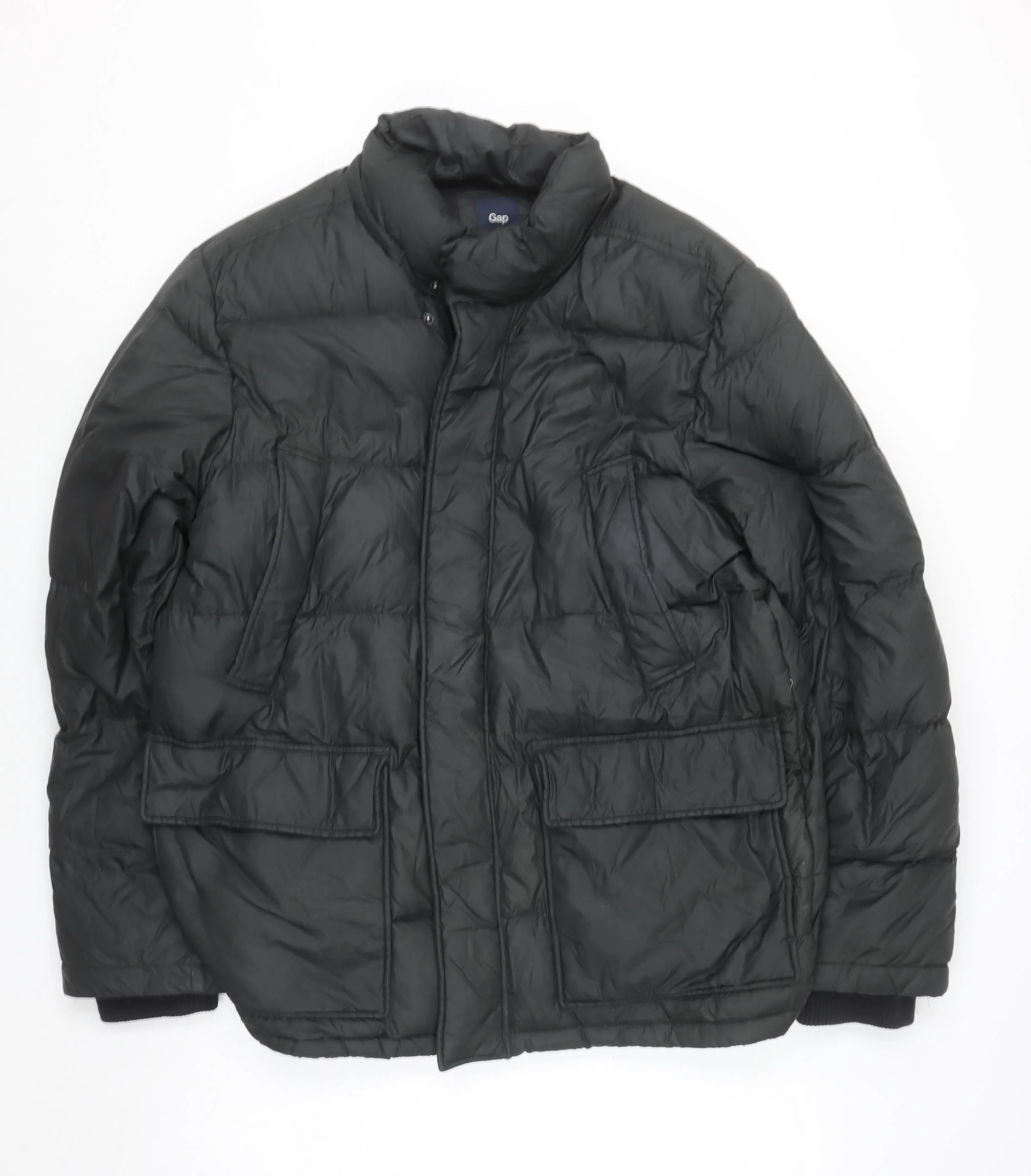 Gap Womens Black L Puffer Jacket Down Insulated Nylon Winter Coat