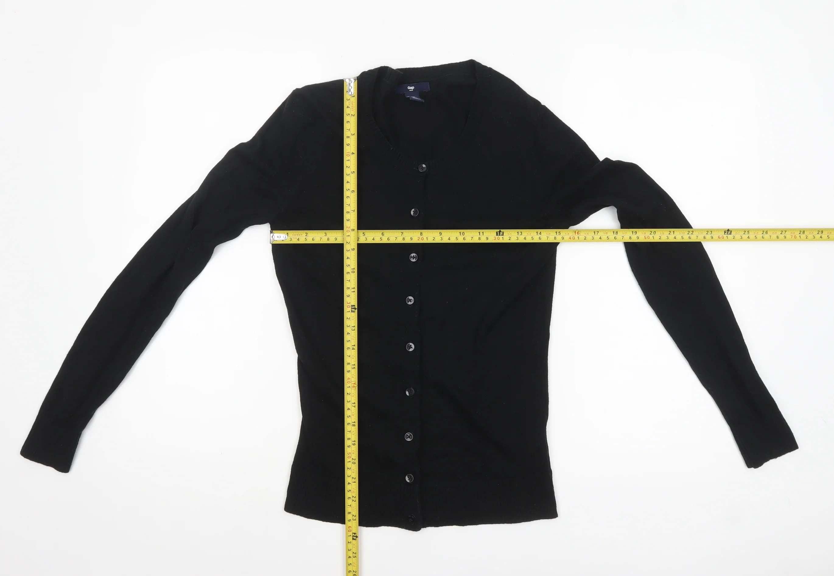 Gap Womens Black XS Cardigan Long Sleeve Cotton Knit - Image 2