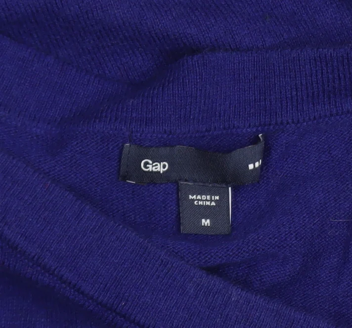 Gap Women's Blue Boat Neck Long Sleeve Cotton Blend Jumper Size M - Image 4