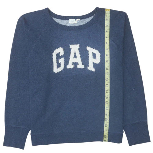 GAP Womens Blue Cotton Blend Logo Pullover Sweatshirt Size M - Image 3