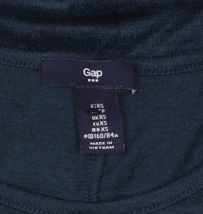 Gap Womens Blue Long Sleeve Wrap Blouse XS - Image 4