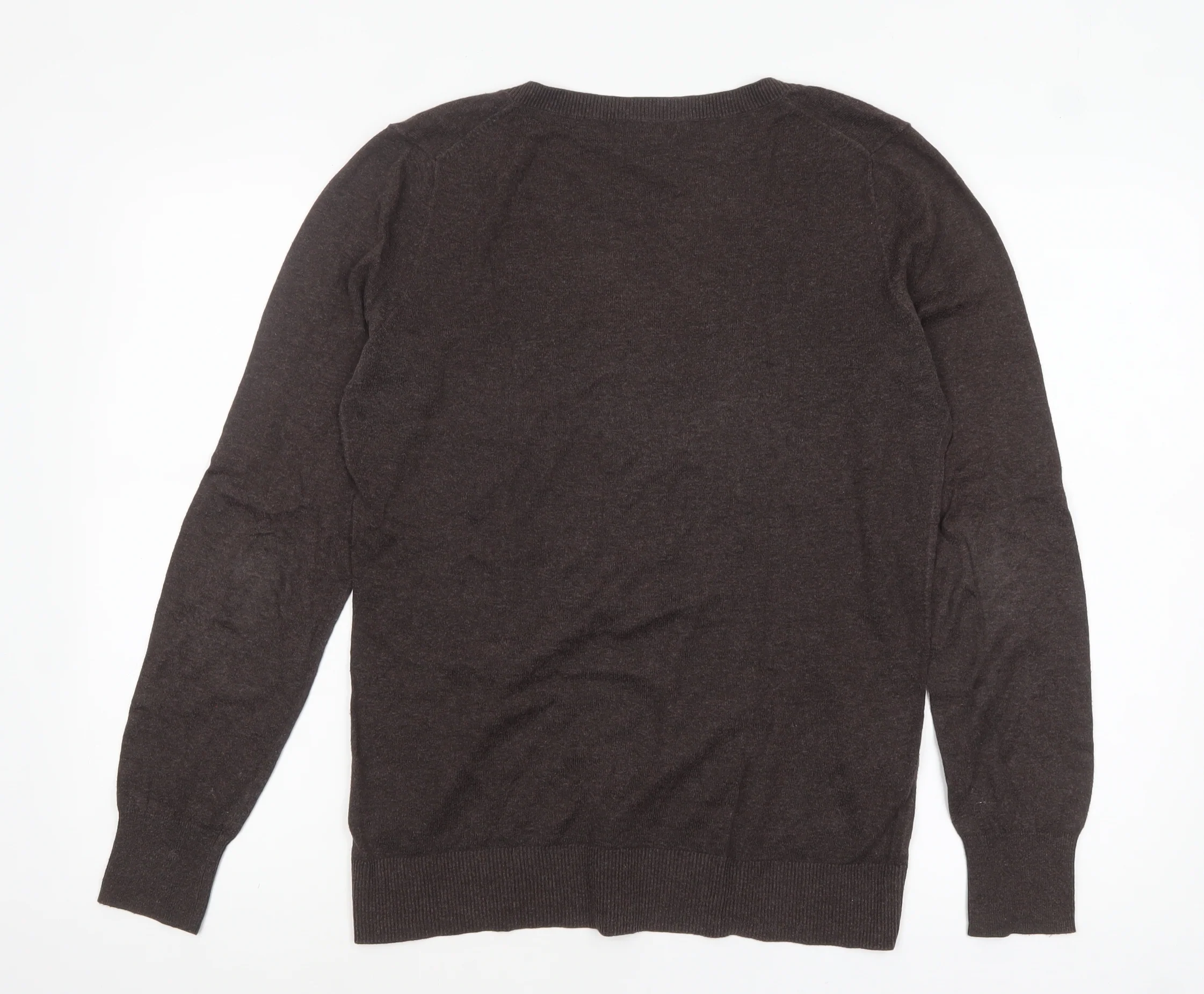 Gap Womens Brown V-Neck Long Sleeve Cotton Knit Pullover Jumper M - Image 3