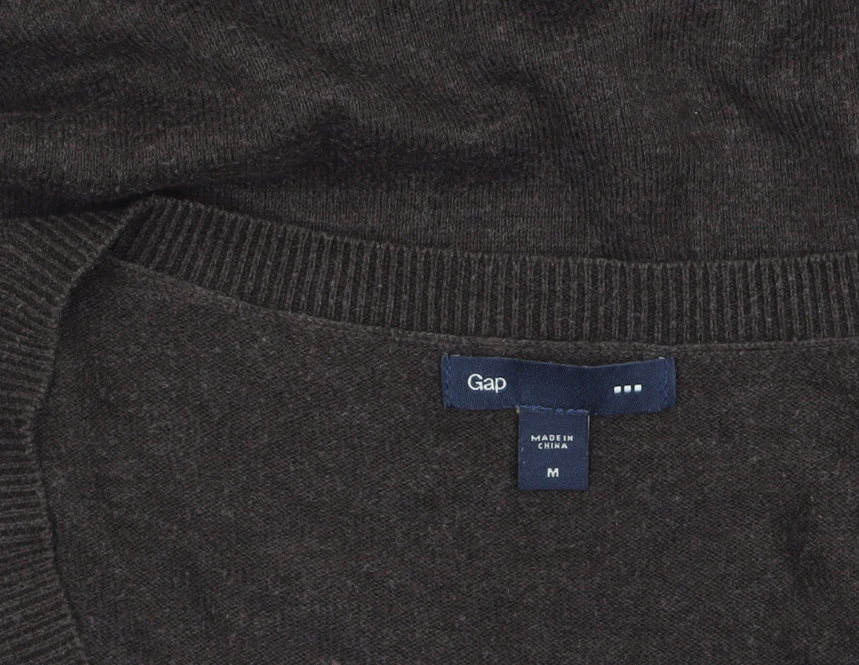 Gap Womens Brown V-Neck Long Sleeve Cotton Knit Pullover Jumper M - Image 5