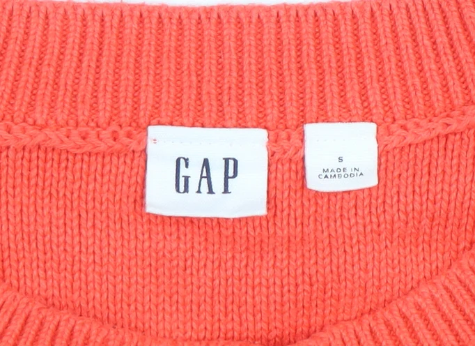 GAP Women's Coral Cotton Crew Neck Jumper Size S Long Sleeve - Image 4