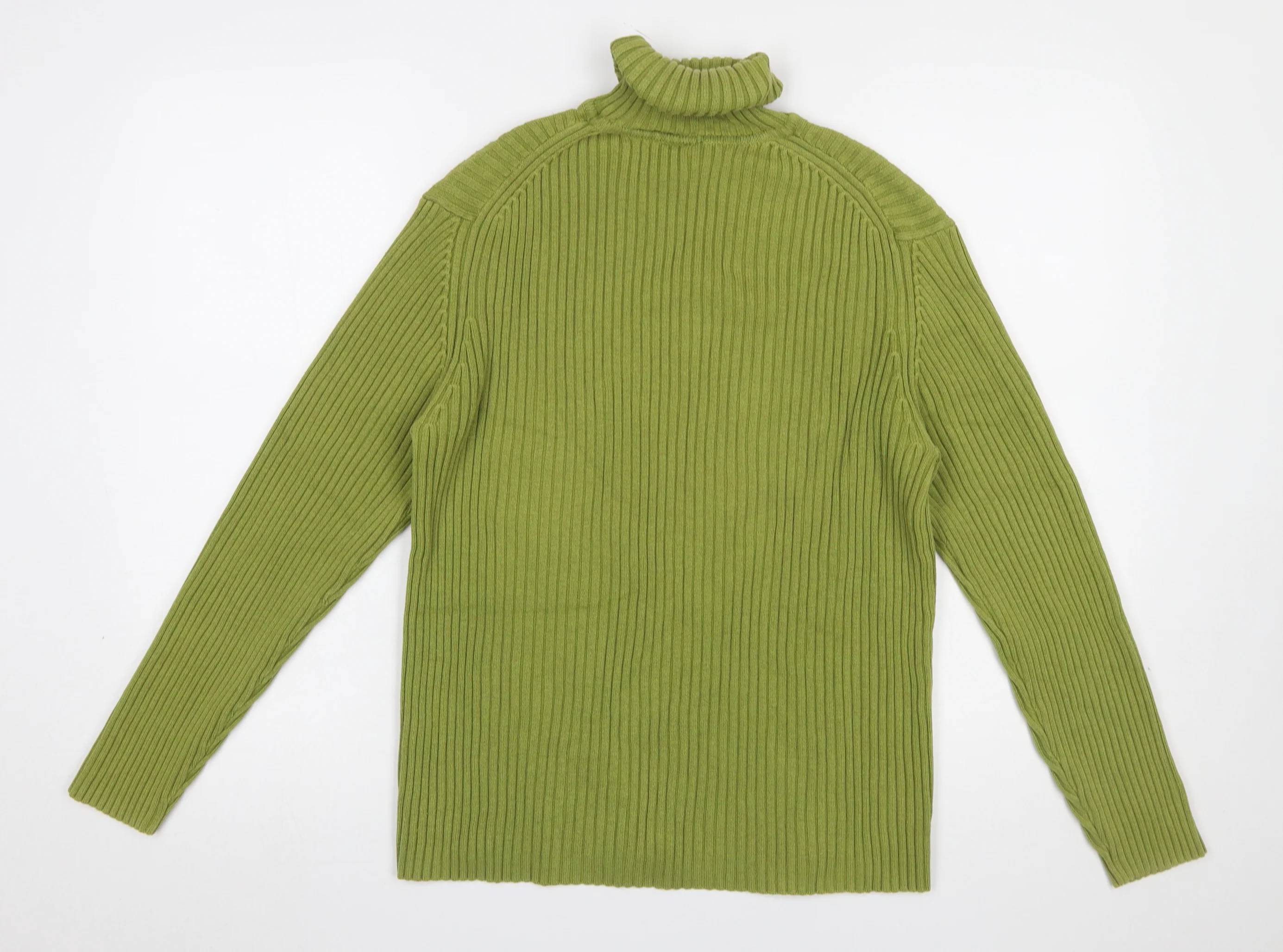 GAP Women's Green Roll Neck Rib Knit Cotton Jumper XL - Image 3