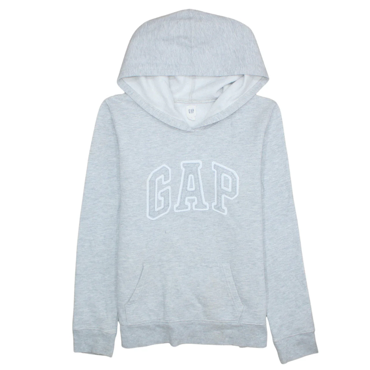 GAP Womens Grey Pullover Hoodie M Cotton Blend Logo Casual
