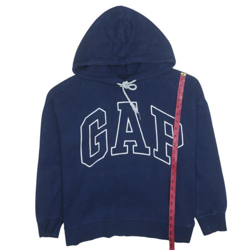 GAP Womens Navy Blue Pullover Hoodie Large Logo Sweatshirt - Image 2