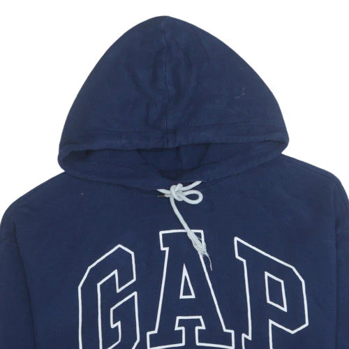 GAP Womens Navy Blue Pullover Hoodie Large Logo Sweatshirt - Image 8