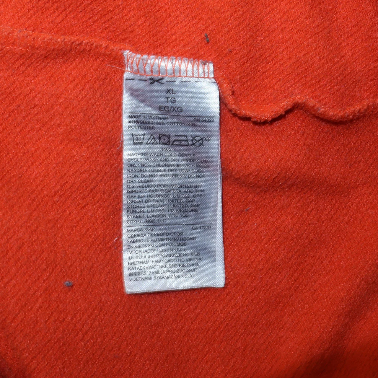 GAP Womens Orange Crew Neck Pullover Sweatshirt XL - Image 5