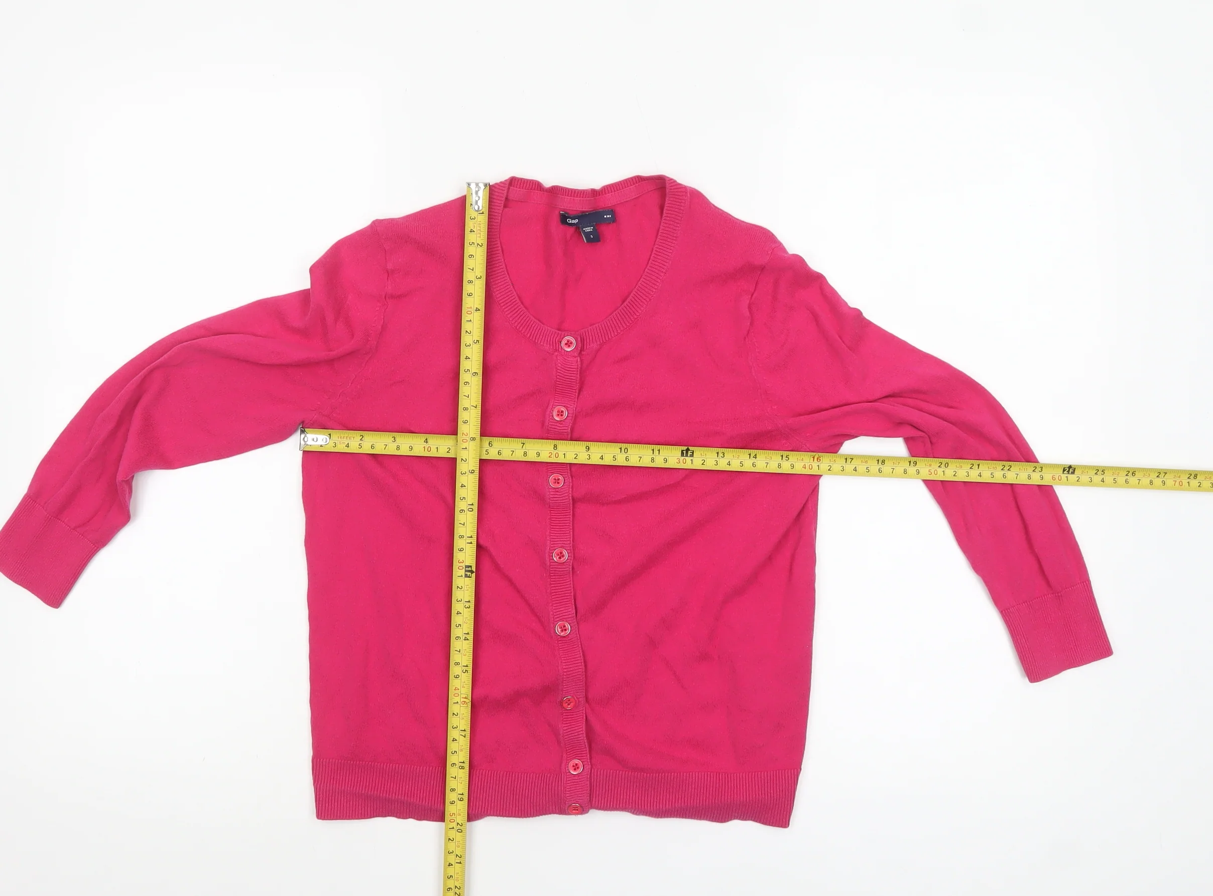 Gap Womens Pink Cotton Cardigan Small Long Sleeve Classic Style - Image 2