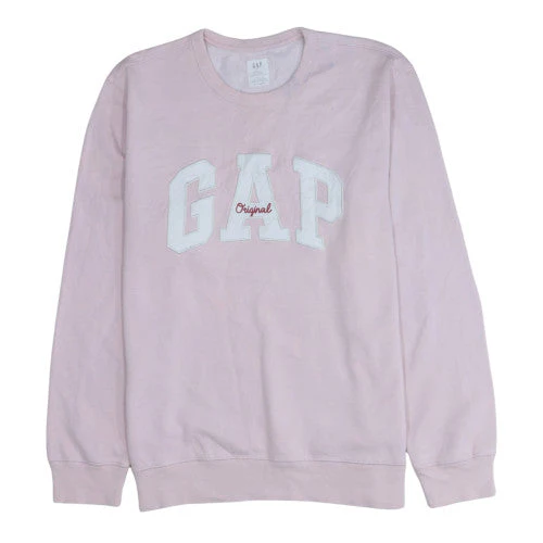 GAP Womens Pink Logo Pullover Sweatshirt Size L Cotton Blend