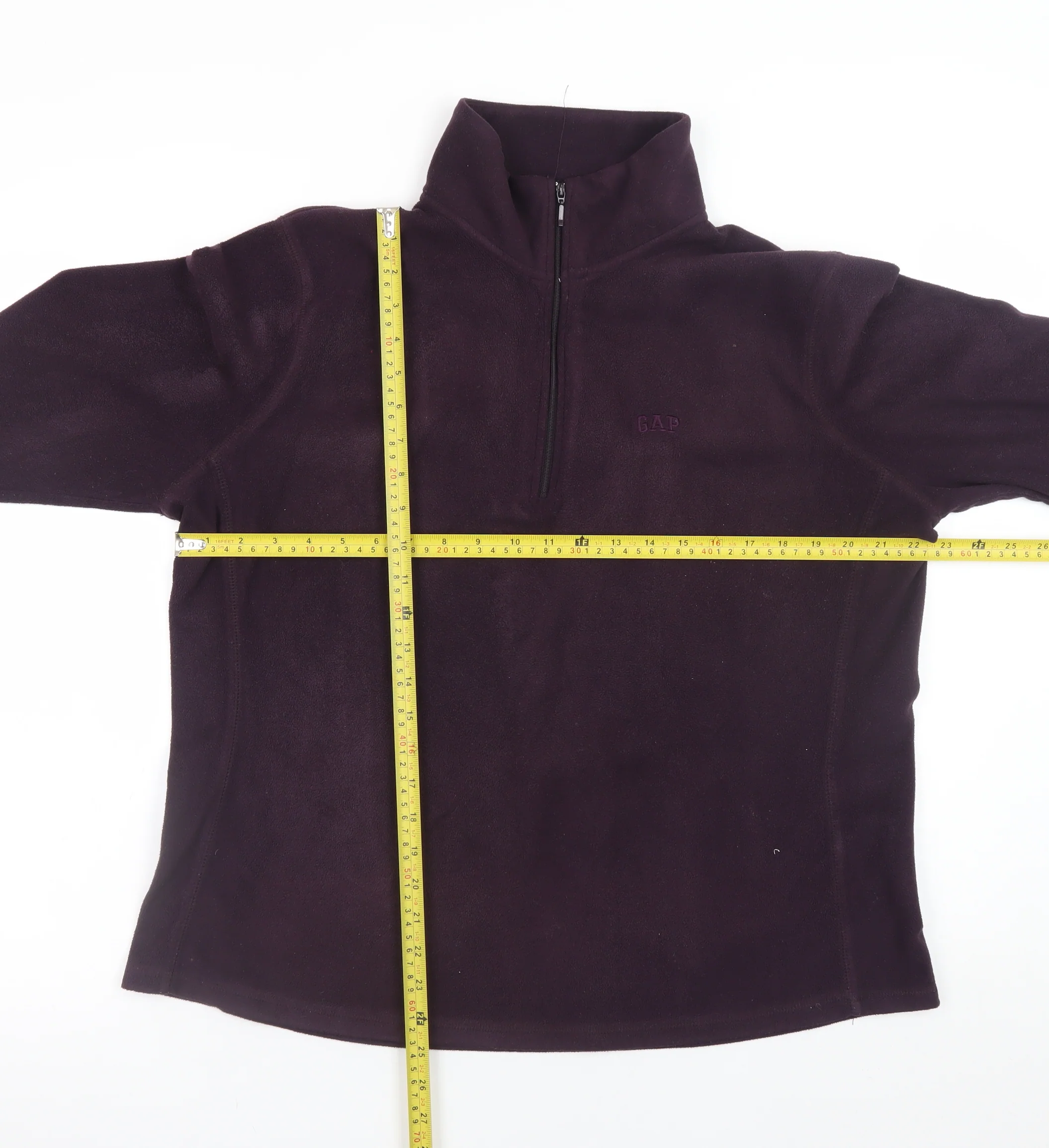 GAP Women's Purple Fleece 1/4 Zip Pullover Sweatshirt Size XL - Image 2