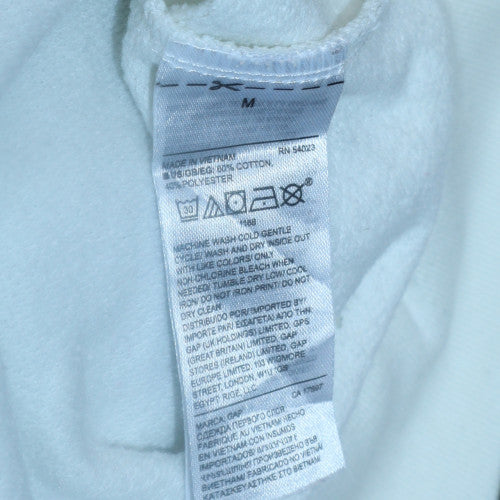 GAP Womens White Crew Neck Logo Sweatshirt Size M Cotton Blend - Image 6