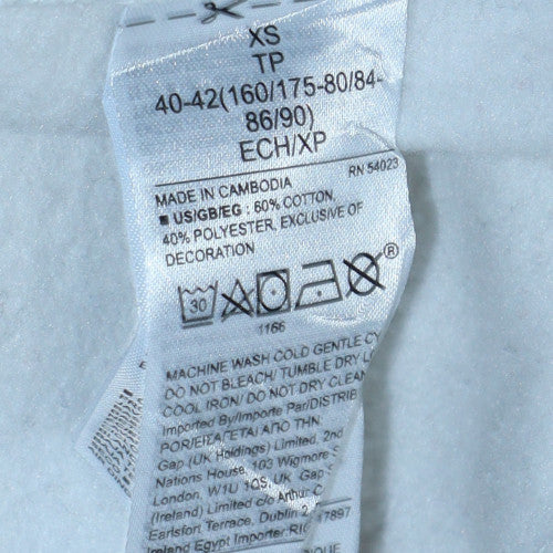 GAP Women's White Full Zip Hoodie XS Cotton Blend Logo Casual - Image 6
