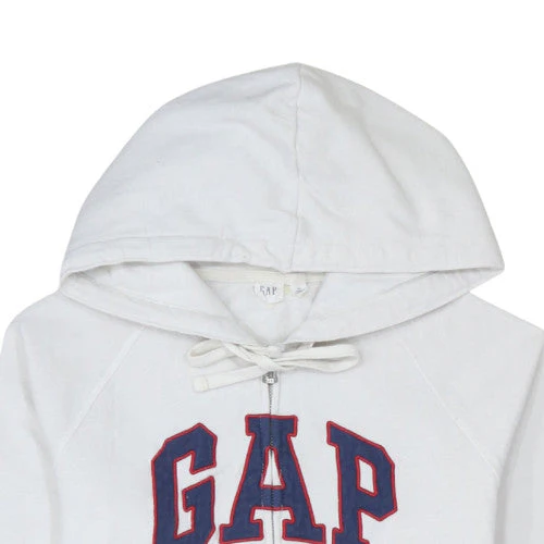 GAP Women's White Full Zip Hoodie XS Cotton Blend Logo Casual - Image 8