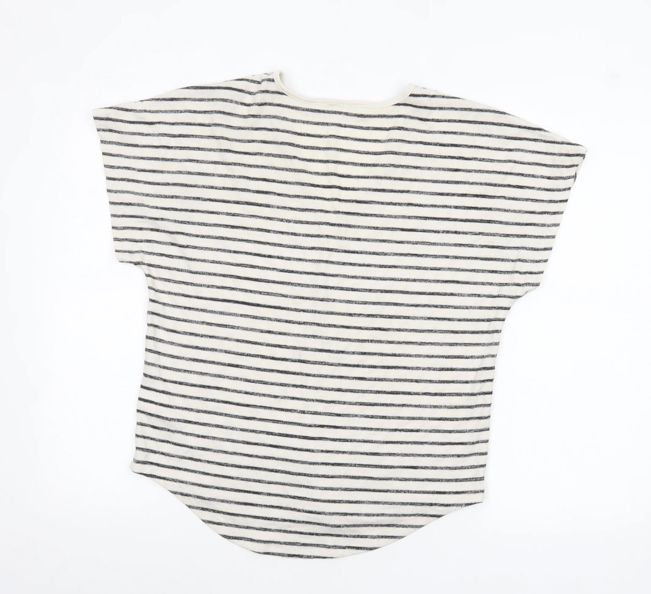GAP Women's White Striped V-Neck Relaxed Fit T-Shirt XS - Image 3
