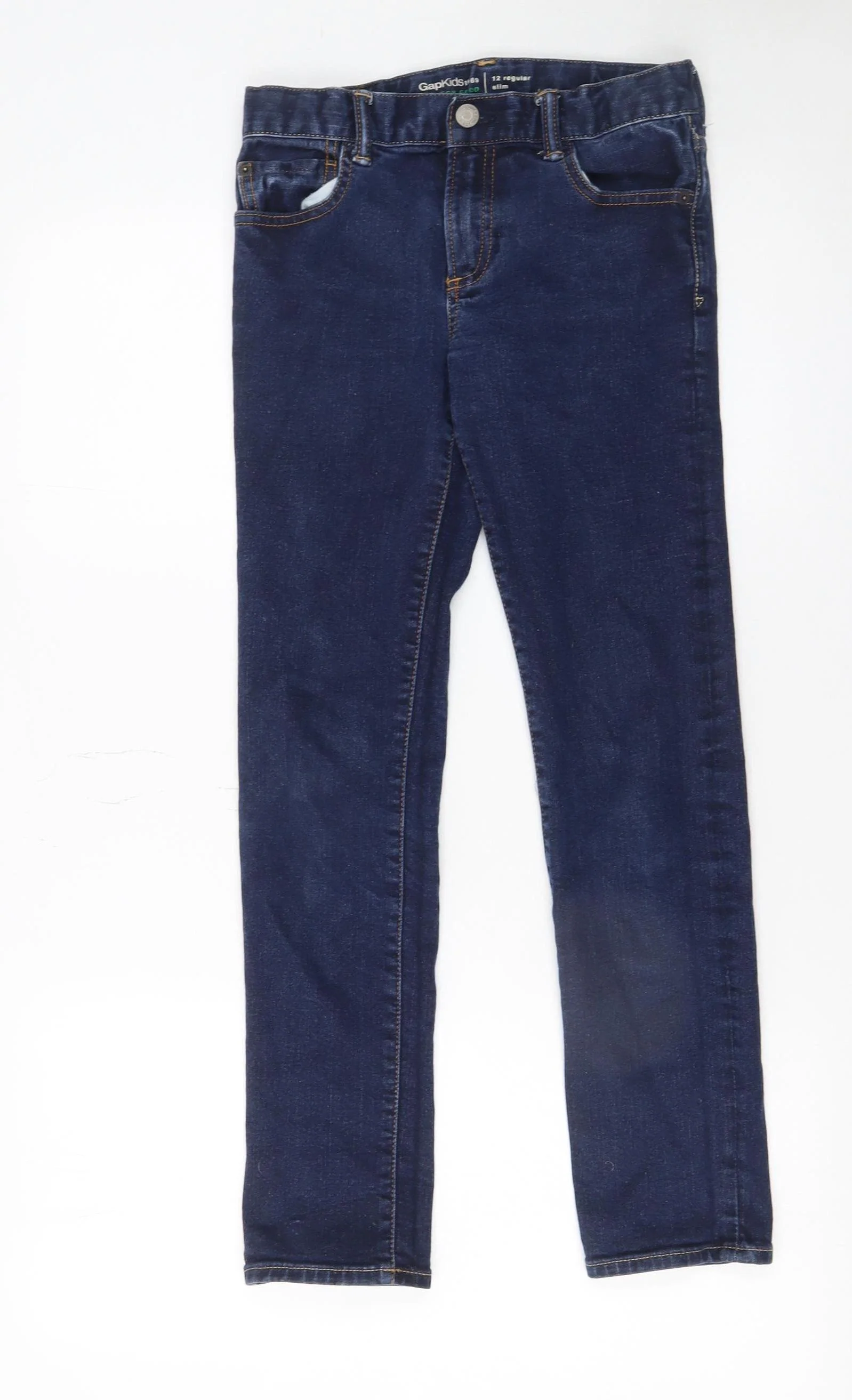 GapKids Boys Blue Slim Straight Jeans Size 12 Regular Cotton Blend