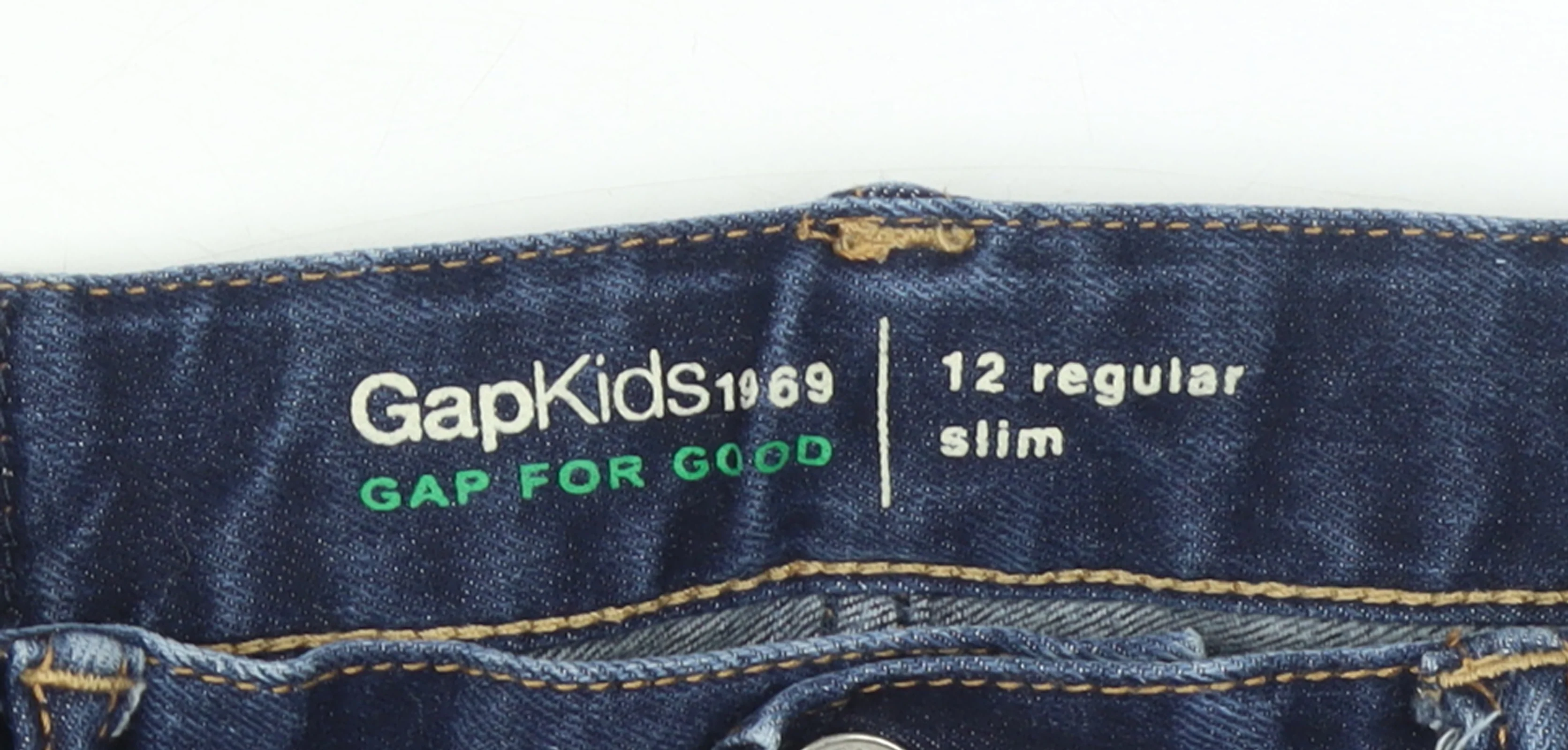 GapKids Boys Blue Slim Straight Jeans Size 12 Regular Cotton Blend - Image 4