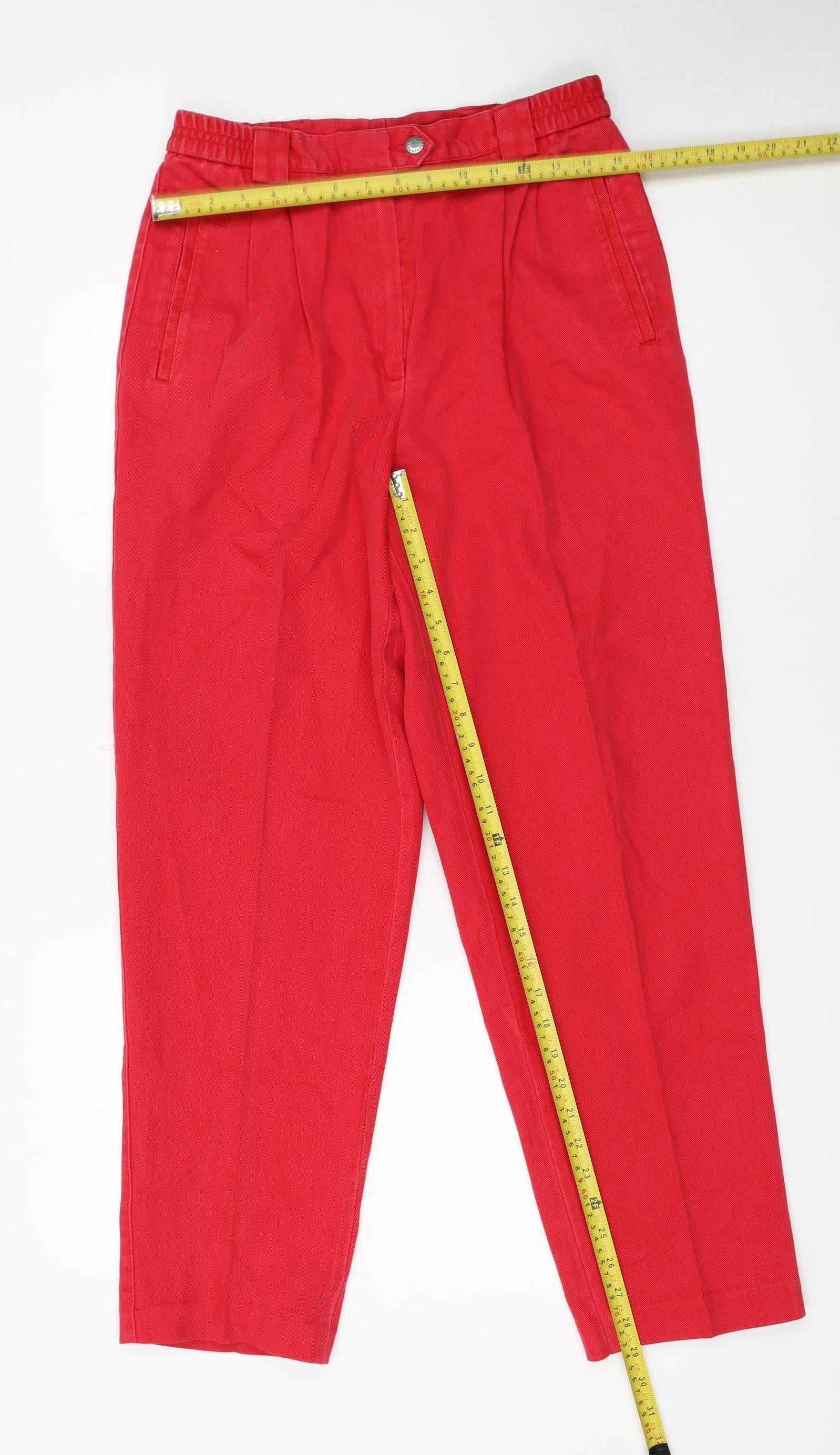 Gardeur Womens Red Cotton Tapered Classic Jeans Size 12 - Image 2