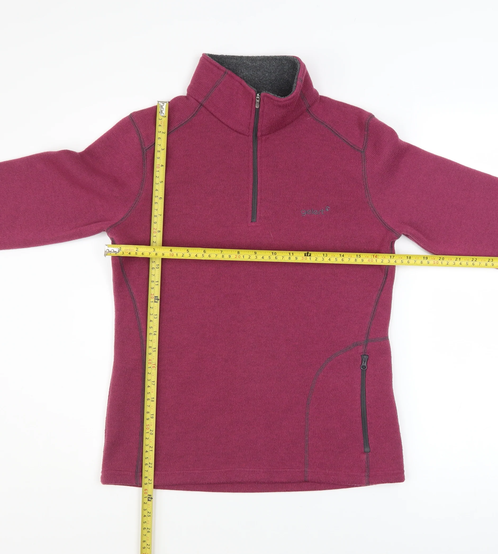 Gelert Women’s Purple 1/2 Zip Fleece Pullover Sweatshirt Size 10 - Image 2