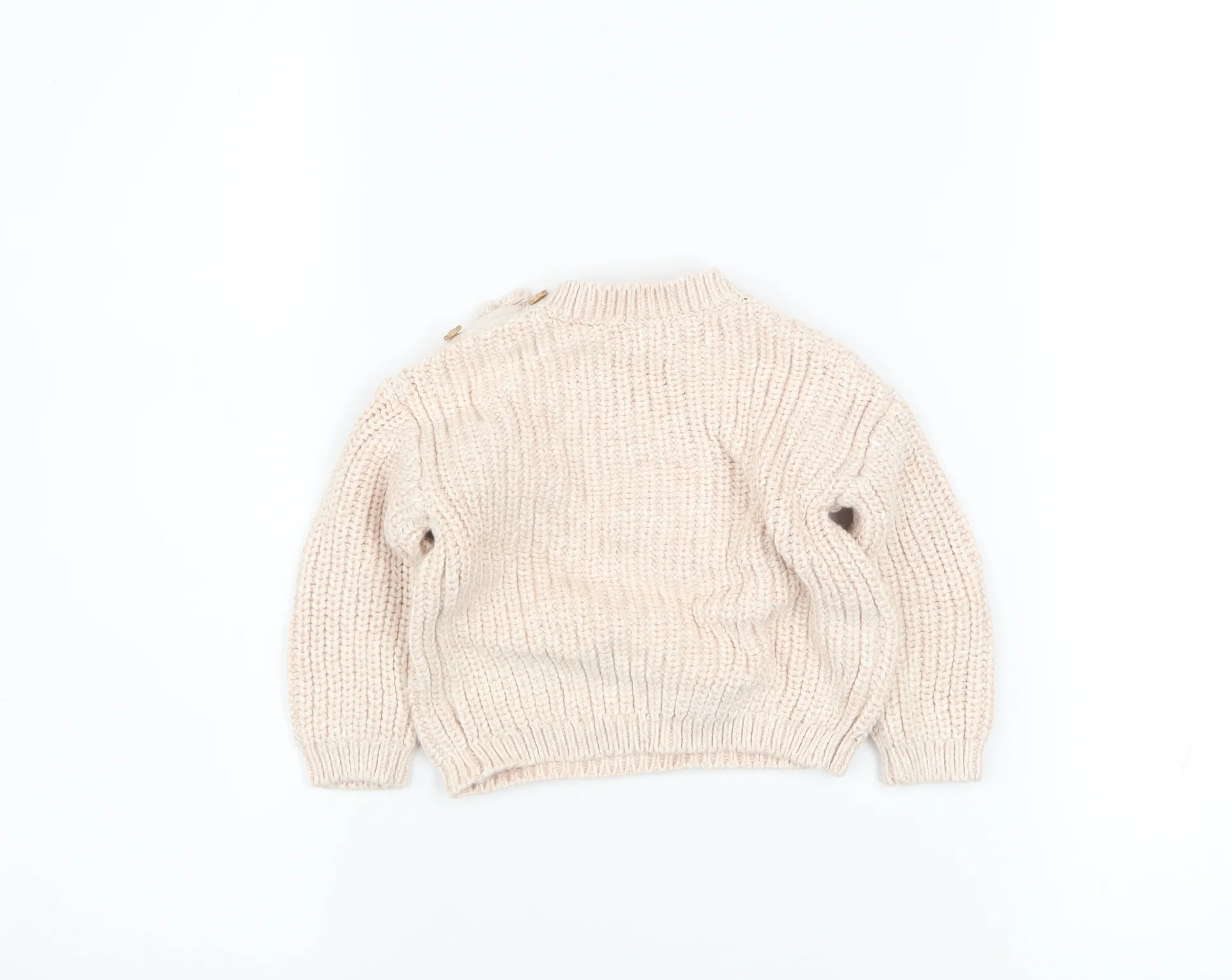 George Unisex Baby Pink Knit Love Jumper 3-6 Months Cotton Pullover - Image 3