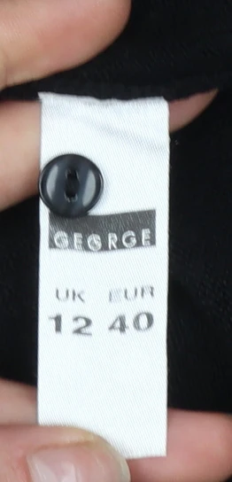 George Women's Black V-Neck Acrylic Jumper Size 12 - Image 4