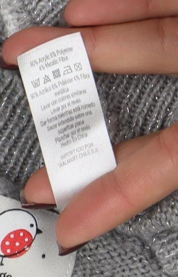 George Women's Grey Christmas Fair Isle Sequin Pullover Jumper Size S - Image 5