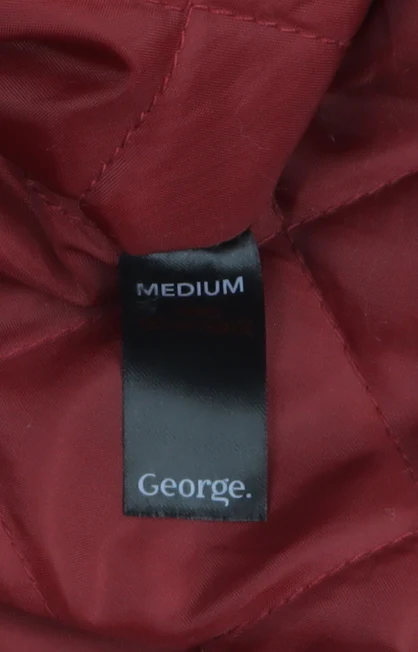 George Women's Red Parka Coat Faux Fur Hooded Size M - Image 5