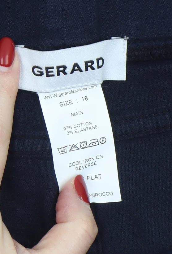 Gerard Womens Blue Cotton Stretch Jegging Trousers Size 18 - Image 4