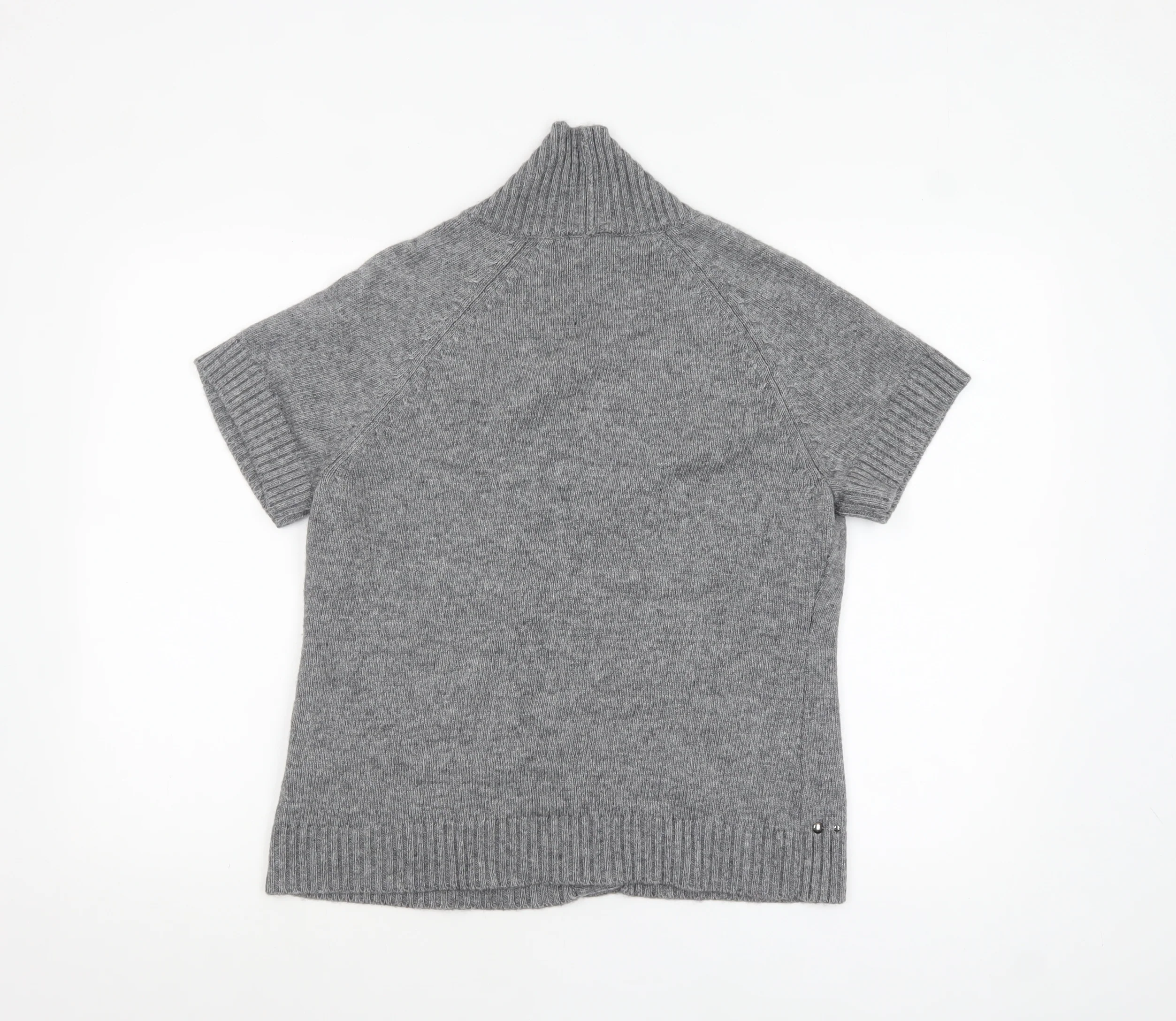 Gerry Weber Women Grey Short Sleeve Knit Button Cardigan Size 16 - Image 3