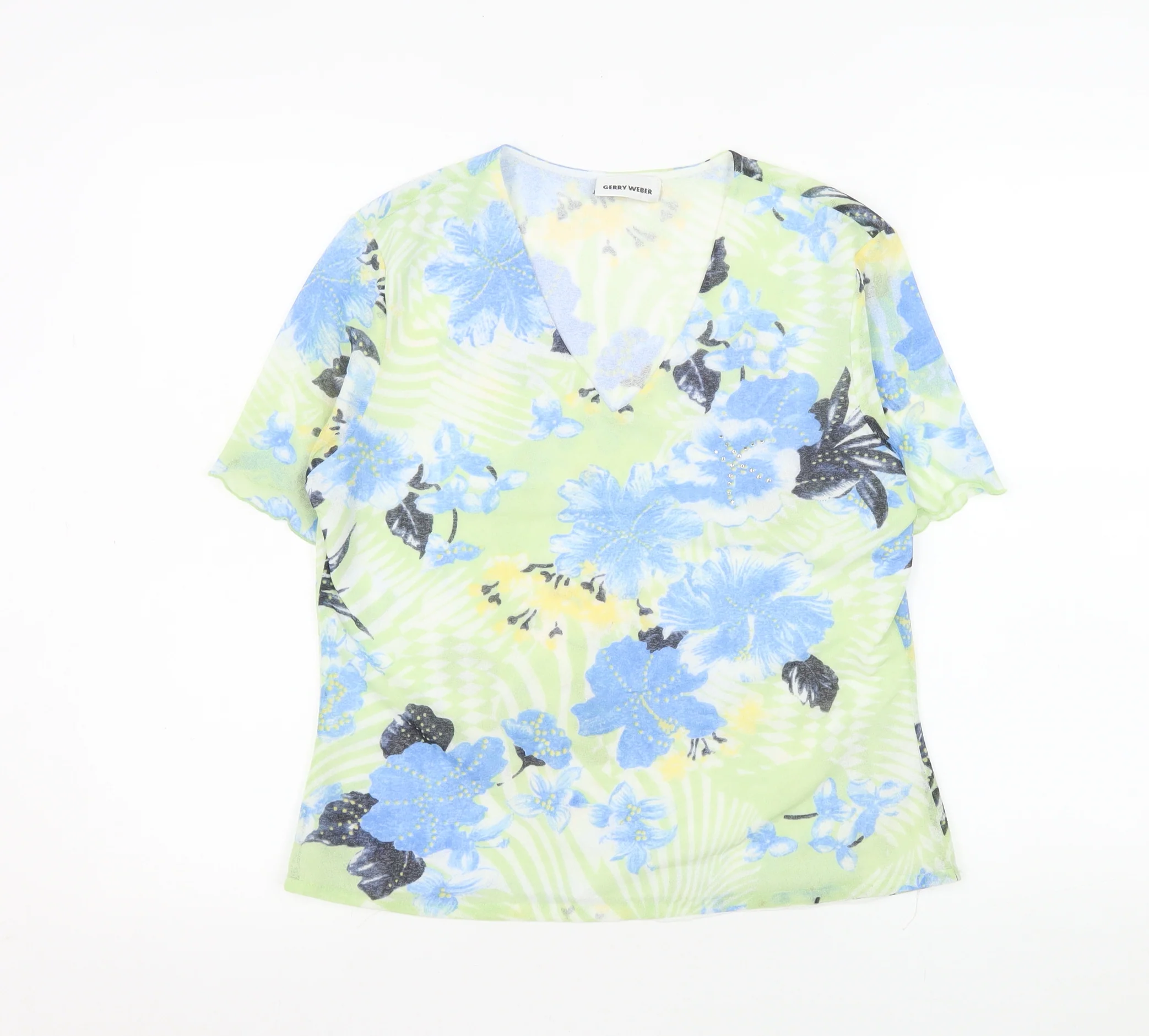 Gerry Weber Womens Multicoloured Floral V-Neck Tunic Blouse Size 14