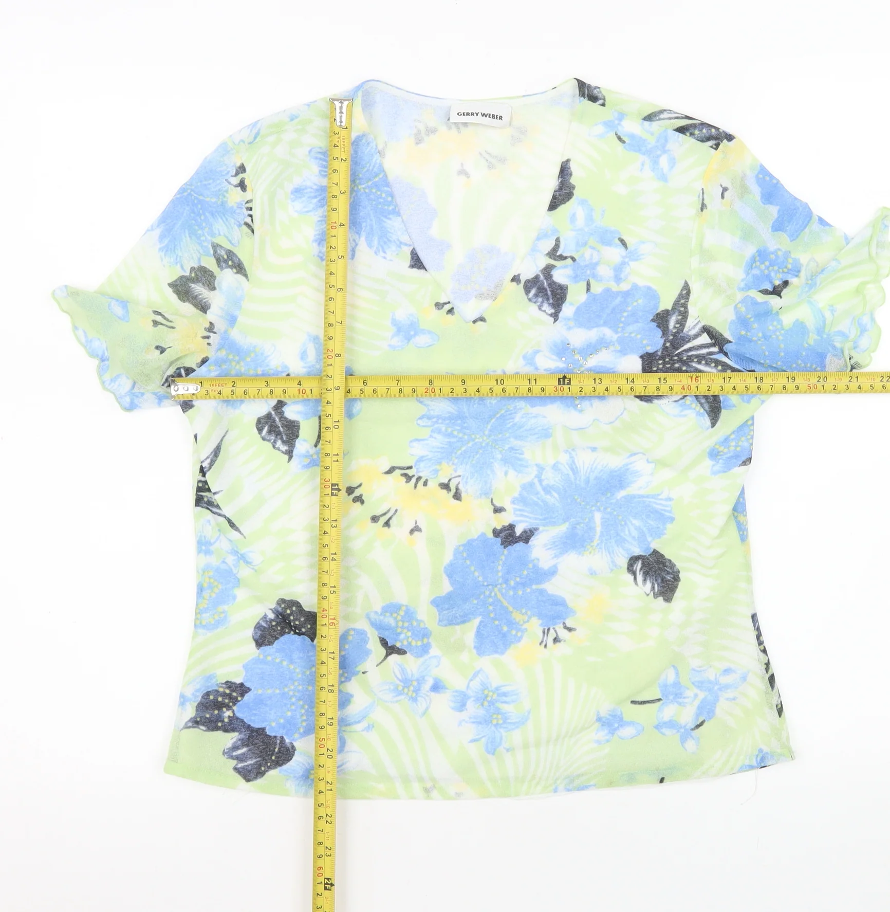 Gerry Weber Womens Multicoloured Floral V-Neck Tunic Blouse Size 14 - Image 2