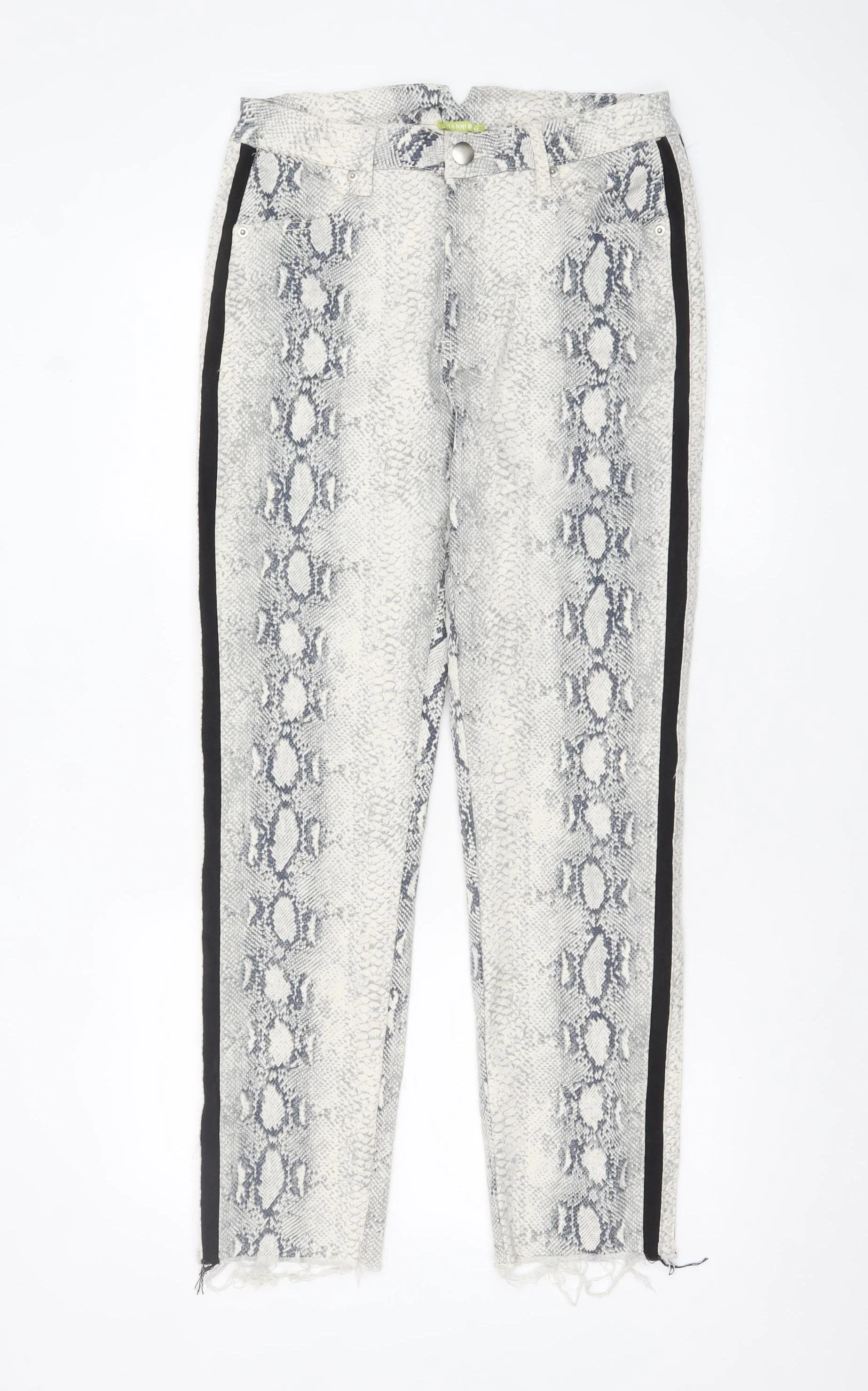 Gianni Bini Womens Grey Snake Print XL Stretch Cotton Trousers
