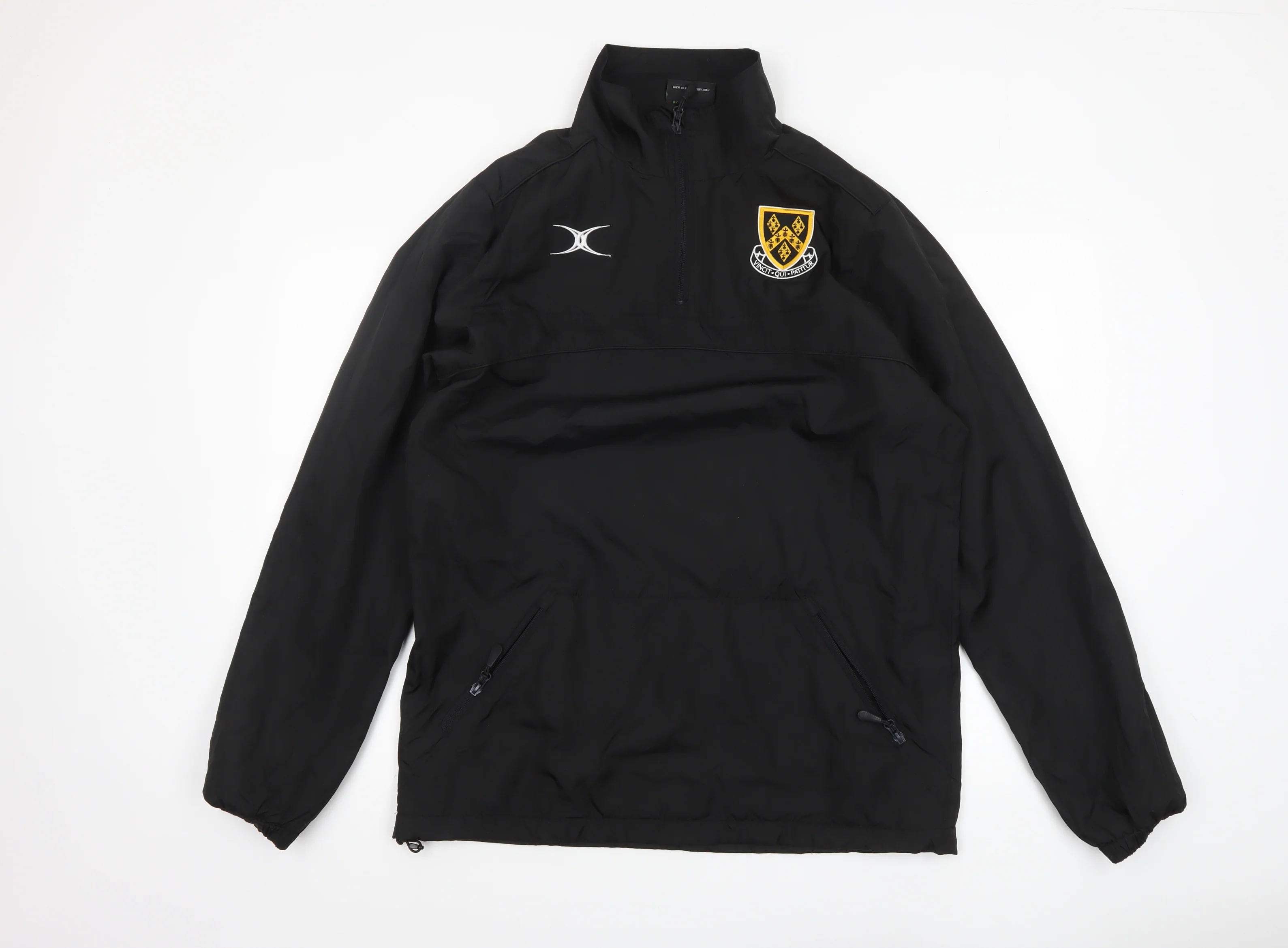 Gilbert Men's Black Medium Rugby Windbreaker 1/4 Zip Jacket