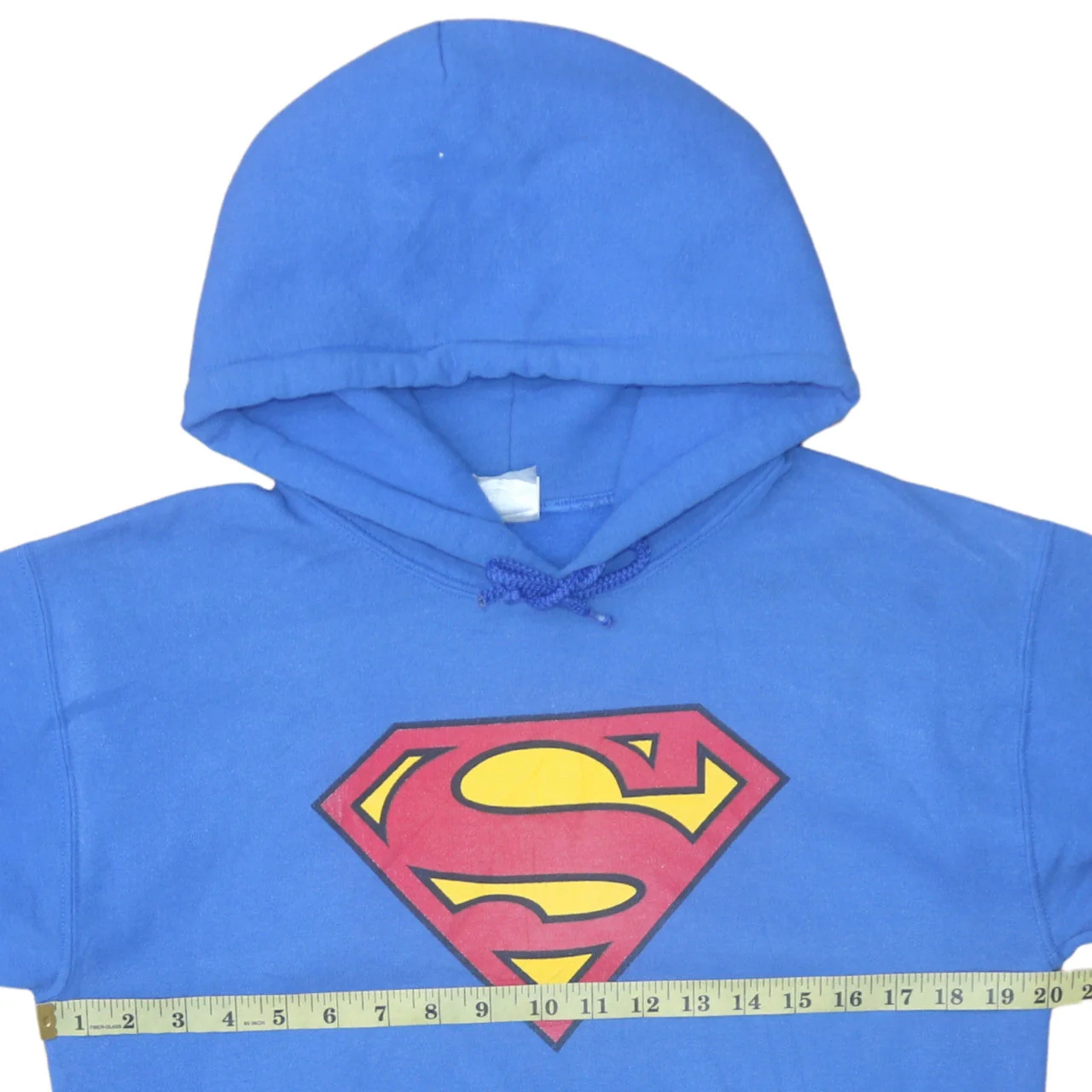 Gildan Men's Blue Superman Logo Pullover Hoodie Size S Fleece - Image 2