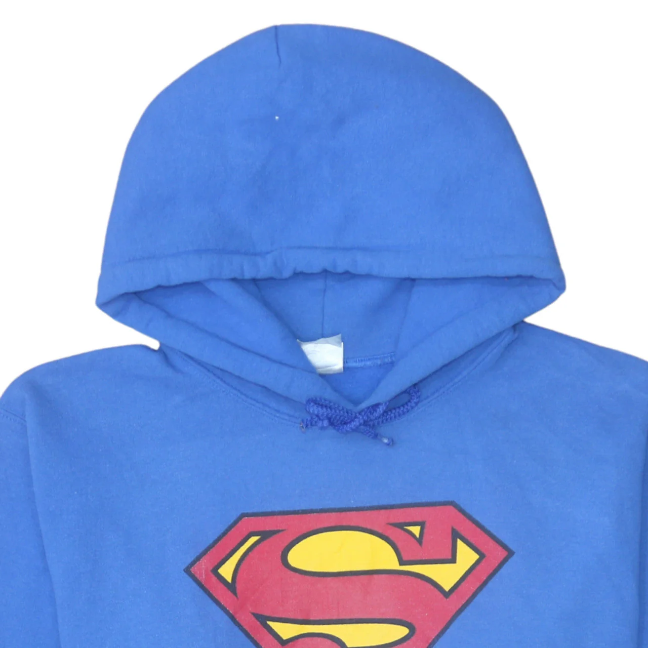 Gildan Men's Blue Superman Logo Pullover Hoodie Size S Fleece - Image 7