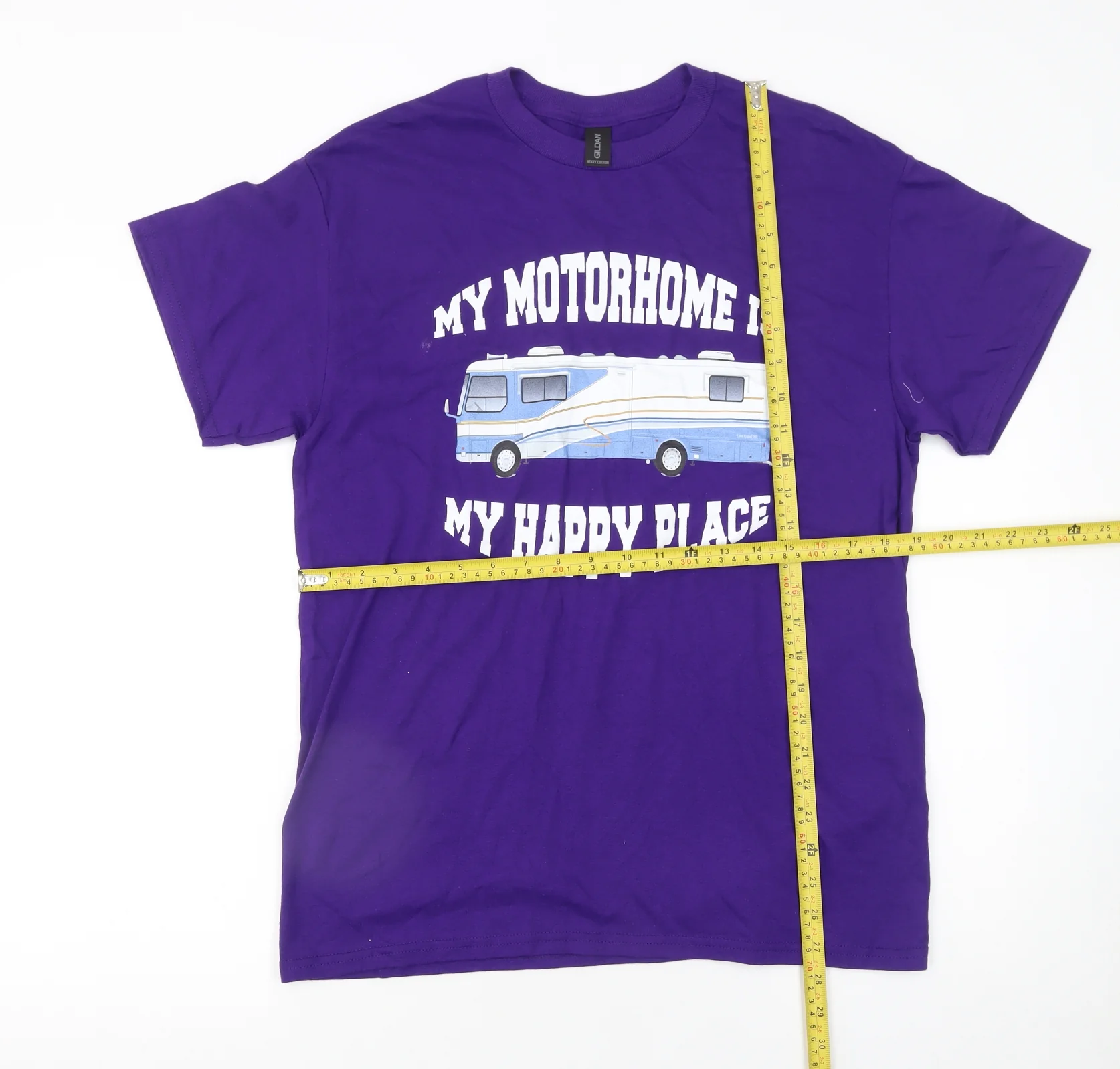 Gildan Men's Purple Heavy Cotton My Motorhome Graphic T-Shirt Size M - Image 2