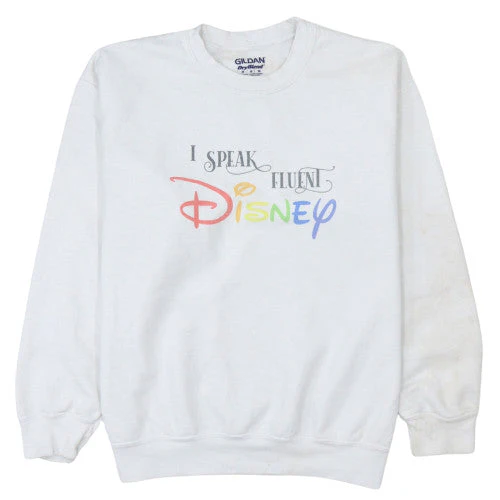 Gildan Women White Disney Quote Pullover Sweatshirt Size M