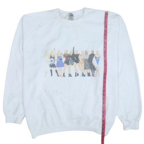 Gildan Womens White Graphic Print 4XL Pullover Sweatshirt - Image 2